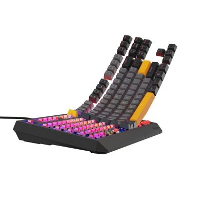 10. GENESIS Thor 230 TKL klawiatura Gaming USB + RF Wireless + Bluetooth QWERTY Czarny, Szary, Pomarańczowy