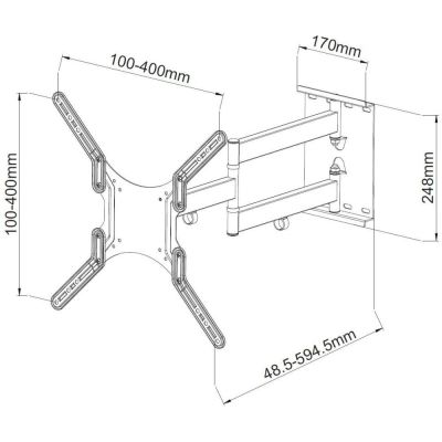 3. TECHLY UCHWYT ŚCIENNY TV LED/LCD 23-55 CALI 45KG O