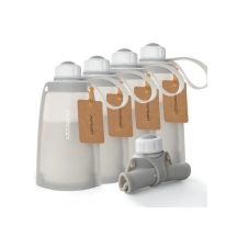 Momcozy MS014 5 sztuk | Silikonowe woreczki do przechowywania mleka matki | Szare