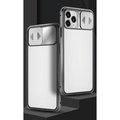 12. Wozinsky Magnetic Cam Slider Case magnetyczne etui 360 na cały telefon szkło na ekran osłona na aparat Huawei P40 czarny