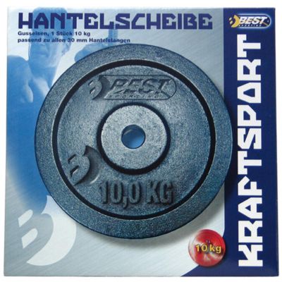 8. OBCIĄŻENIE ŻELIWNE CZARNE 10 KG BEST SPORTING fi 30mm