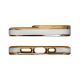 2. Fashion Case etui do Samsung Galaxy A12 5G żelowy pokrowiec ze złotą ramką biały