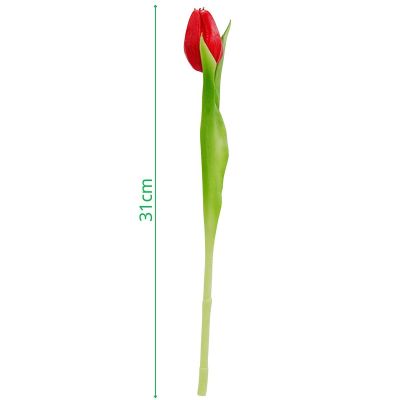 14. TULIPAN CZERWONY 31CM JAK ŻYWY DEKORACJA WIOSENNA