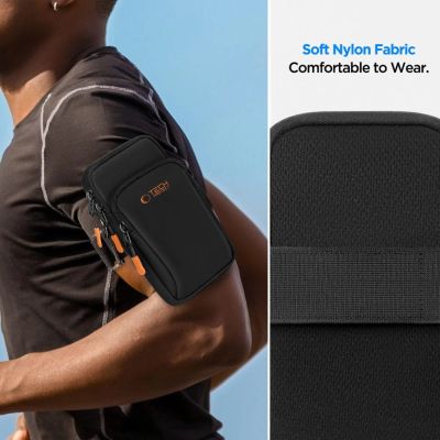 11. Etui Tech-Protect M7 Universal Sport Armband - czarno-pomarańczowa