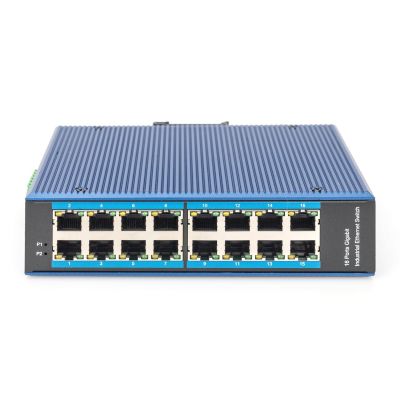22. Przemysłowy switch 16x 1000Base-TX DIN rozszerzony zakres temperatur