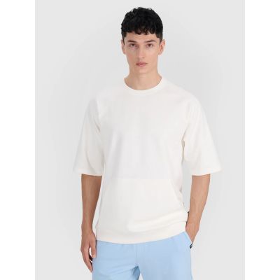 Bluza dresowa z krótkim rękawem bez kaptura męska 4F 4FRSS25TSWSM2114-11S