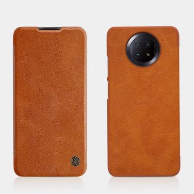 9. Nillkin Qin skórzana kabura etui Xiaomi Redmi Note 9T 5G brązowy