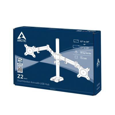 13. ARCTIC Z2 (Gen 3) uchwyt / stojak do monitorów 86,4 cm (34") Biurko Czarny