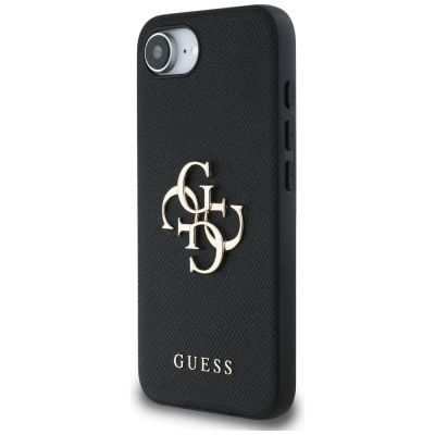 2. Etui Guess PU Grained 4G Metal Logo na iPhone 16e - czarne
