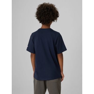 2. T-shirt regular z nadrukiem chłopięcy 4F 4FJRAW26TTSHM4526-31S