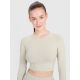 Longsleeve treningowy crop-top z wycięciem na plecach damski 4F 4FRSS25TFLOF486-83S