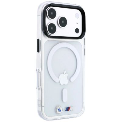 4. Etui BMW M IML Glossy Metal Logo & Trims MagSafe na iPhone 18 Pro Max / 17 Pro Max - przezroczyste