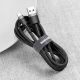 4. Kabel Baseus Cafule USB-A / USB-C QC 3.0 3A 0.5 m - czarno-szary