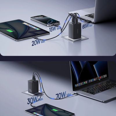 5. Ładowarka sieciowa Baseus EnerFill FE11 100W 2 x USB-C + USB-A - czarna