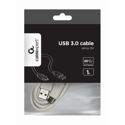 2. Kabel GEMBIRD CCP-USB3-AMCM-1M-W (USB typu C M - USB 3.0 M; 1m; kolor biały)