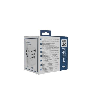 10. GEMBIRD UNIWERSALNY ADAPTER PODRÓŻNY 70 W, BIAŁY