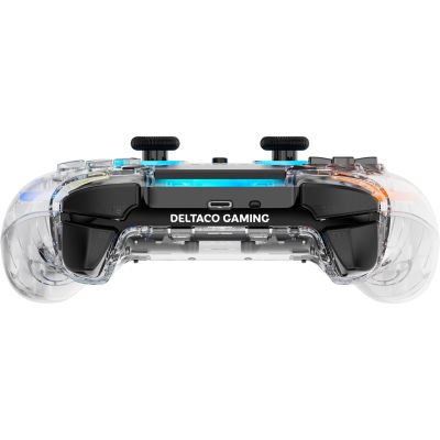 14. Deltaco Gaming GAM-169-T kontroler gier Przezroczysty Bluetooth/USB Gamepad Android, Nintendo Switch, PC, PlayStation 4, iOS