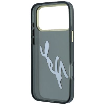 7. Etui Karl Lagerfeld IML Big Signature Resin Metal Frame na iPhone 18 Pro Max / 17 Pro Max - czarne