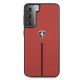 3. Etui Ferrari Off Track Leather Nylon Stripe na Samsung Galaxy S21+ - czerwone