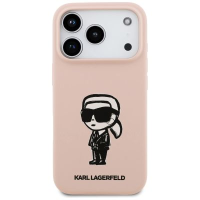 3. Etui Karl Lagerfeld Silicone Karl Sketch & Logo MagSafe na iPhone 17 Pro Max - różowe