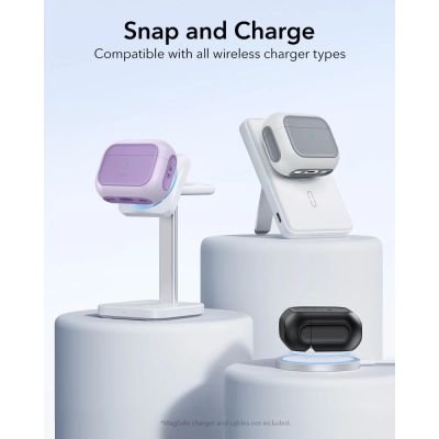 3. Etui ESR Orbit Halolock MagSafe na AirPods Pro - fioletowe