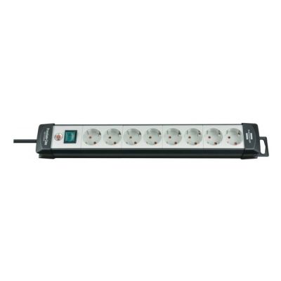 11. Brennenstuhl 1951580101 Regleta, 230 V, Negro y Gris Claro, 49 cm rozgałęziacz 5 m 8 x gniazdo sieciowe Wewnętrzna Czarny, Jasnozielony
