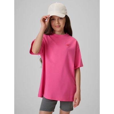 T-shirt loose gładki dziewczęcy 4F 4FJRSS26TTSHF3984-54S