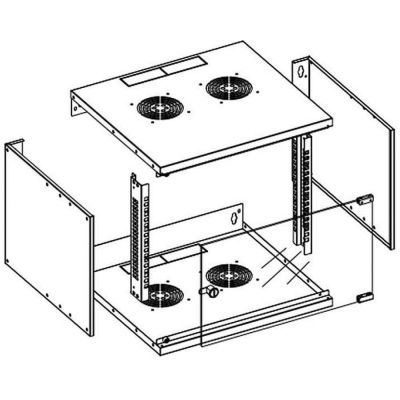 4. TECHLY SZAFKA WISZĄCA ECO 19 6U/450MM ZMONTOWANA C
