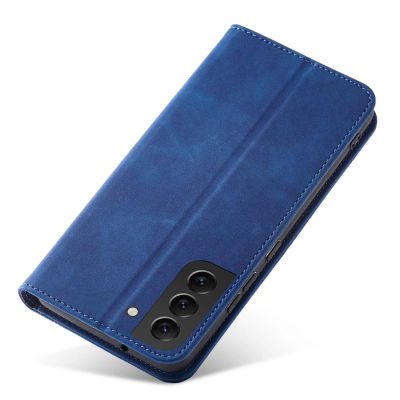 4. Magnet Fancy Case etui do Samsung Galaxy S22+ (S22 Plus) pokrowiec portfel na karty kartę podstawka niebieski