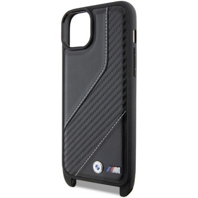 5. Etui BMW M Edition Carbon Stripe & Strap na iPhone 15 Plus / 14 Plus - czarne