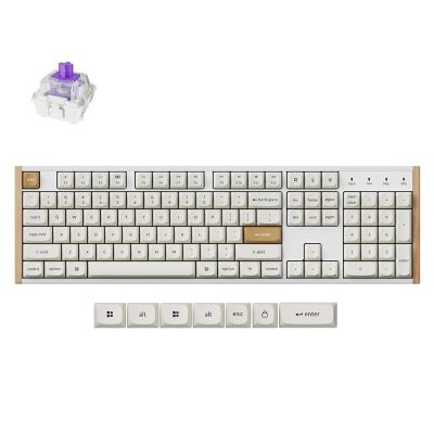 2. Keychron K10 HE klawiatura Gaming USB + RF Wireless + Bluetooth QWERTY Angielski Biały, Drewno
