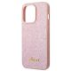 6. Etui Guess Glitter Script na iPhone 14 Pro - różowe