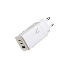 Ładowarka sieciowa Joyroom JR-TG10 65W GaN 2x USB-C + USB-A z kablem 100W USB-C - USB-C 1.2m - biała