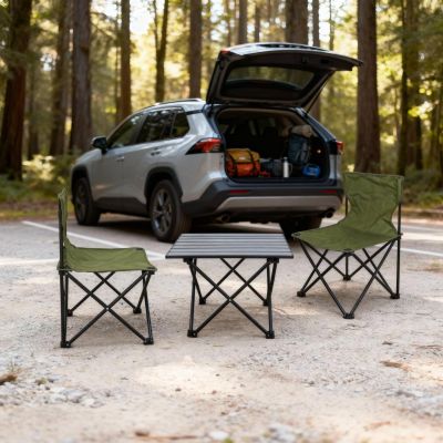 6. ZESTAW TURYSTYCZNY SKŁADANY 3W1 STOLIK I 2 KRZESŁA ZIELONY ENERO CAMP