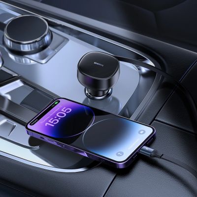 10. Ładowarka samochodowa Baseus Enjoyment Pro 55W USB-A ze zwijanym kablem Lightning - czarna