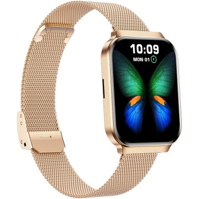 8. Smartwatch Gravity Różowe Złoto Pasek + Bransoleta GT44-2