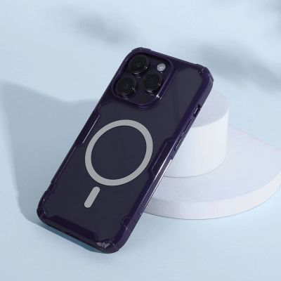 6. Nillkin Nature Pro Magnetic Case etui iPhone 14 Pro magnetyczny pokrowiec MagSafe niebieski