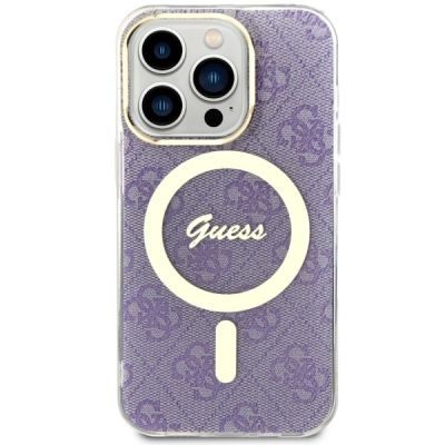3. Etui Guess 4G MagSafe na iPhone 14 Pro - purpurowe
