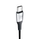 6. Kabel 3mk AUX minijack 3.5 mm / USB-C - srebrny