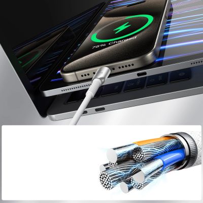 11. Kabel Joyroom S-A51 Cutting-Edge Series 60W USB-C - USB-C 1,2m - jasnoszary