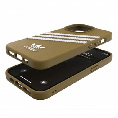 6. Etui Adidas OR Moulded Case PU na iPhone 13 Pro Max - beżowo-złote