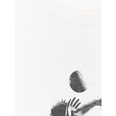 8. T-shirt regular z nadrukiem siatkarskim męski 4F 4FRAW25TTSHM3318-10S