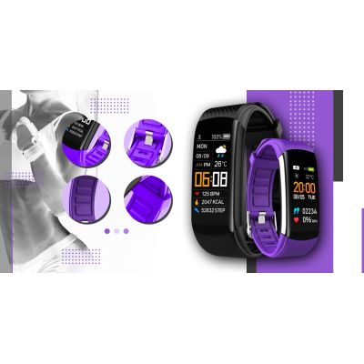 3. Smartwatch GIEWONT Czarno Fioletowy 2 Paski GW200-3