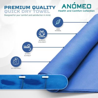 4. RĘCZNIK QUICK GRY 80X40CM ANOMEO