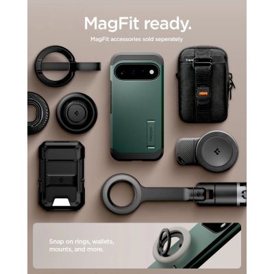 13. Etui Spigen Tough Armor Mag MagSafe na Google Pixel 11 - ciemnozielone