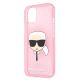 6. Etui Karl Lagerfeld Glitter Karl's Head na iPhone 13 mini - różowe
