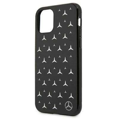 3. Etui Mercedes Silver Stars Pattern na iPhone 11 / Xr - czarne