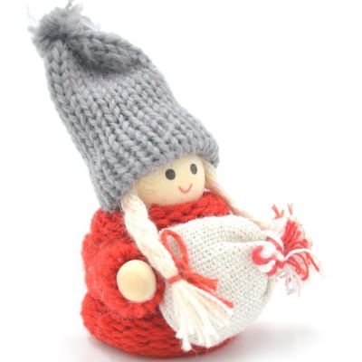 25. LALECZKA DEKORACYJNA Z WORKIEM CZERWONA GIRL 7,5CM