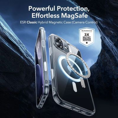 2. Zestaw ESR Classic Hybrid MagSafe + Szkło hartowane na iPhone 17 - przezroczyste
