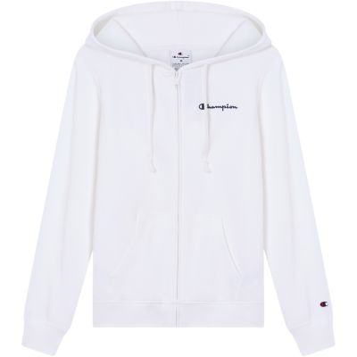 2. Bluza damska Champion Full Zip Hoodie Sweatshirt biała 118406 WW001